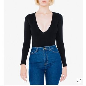 American Apparel Black Ponte Venture top